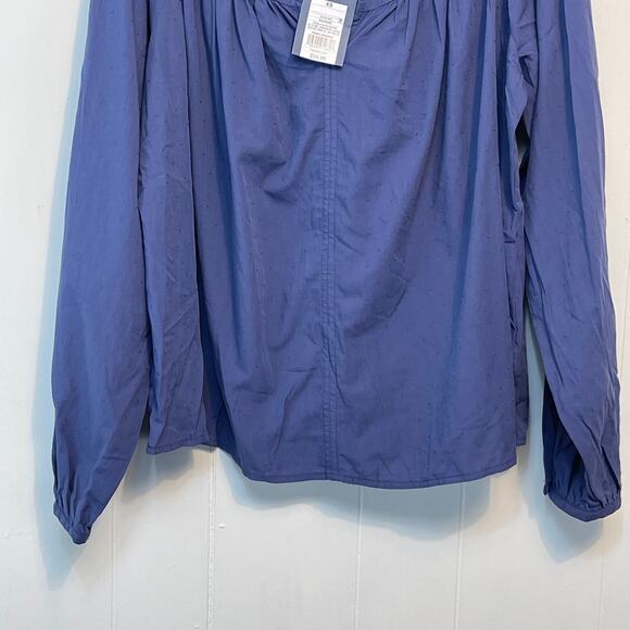 New Universal Thread Womens Blouse XS Blue V Neck Long Sleeve Lightweight Boho - Picture 3 of 13